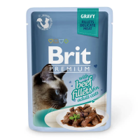 Влажный корм Premium Brit Fillets для кошек из филе говядины в соусе