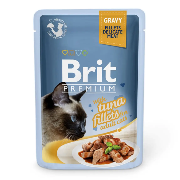 Влажный корм Premium Brit Fillets для кошек из филе тунца в соусе