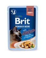 Влажный корм Premium Brit Delicate Fillets для стерилизованных кошек из филе курицы в соусе