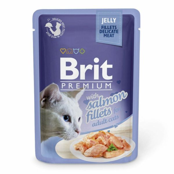 Влажный корм Premium Brit Delicate Fillets для стерилизованных кошек из филе лосося в соусе