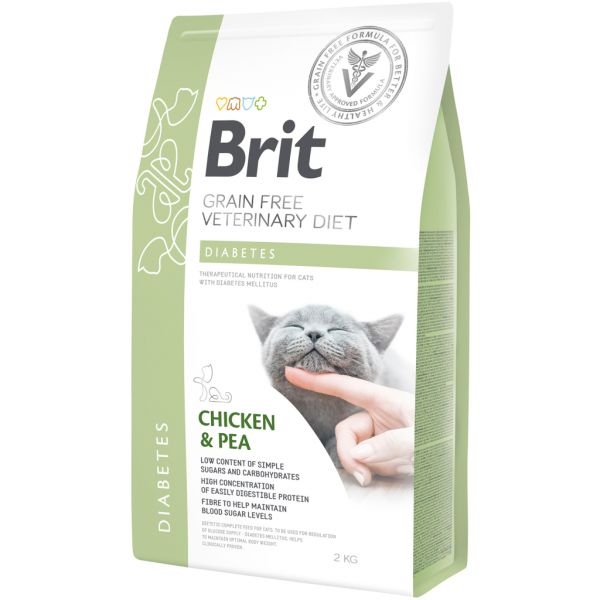 Сухий корм VetDiets Brit Grain Free Diabetes для котів з цукровим діабетом беззерновий з куркою та горохом