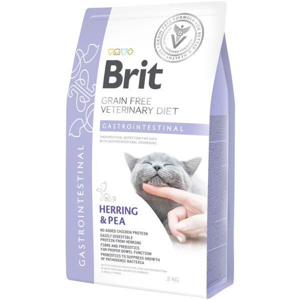 Сухий корм VetDiets Brit Grain Free Gastrointestinal для котів при порушенні травлення з оселедцем, лососем, яйцем та горохом