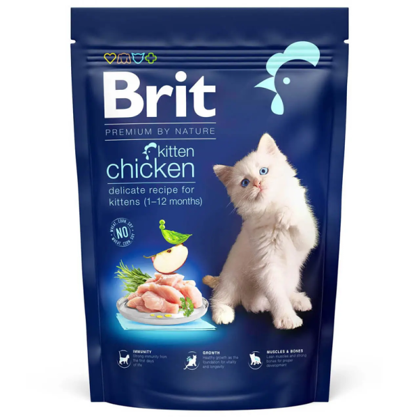 Сухой корм Premium Brit Kitten для котят от 1 до 12 месяцев с курицей