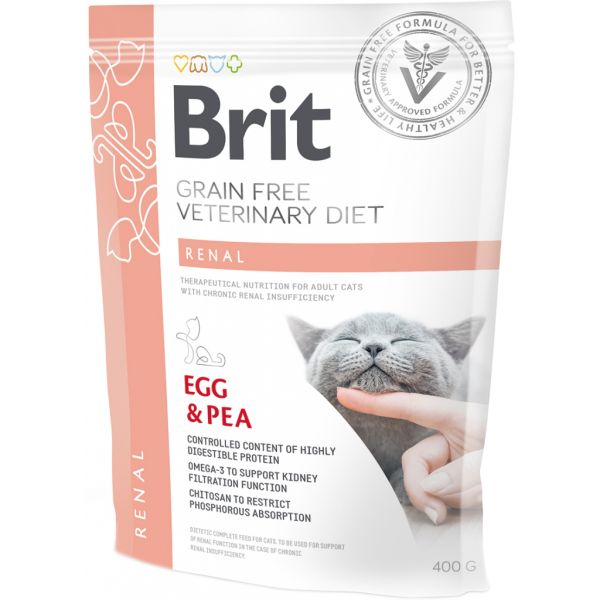Сухий корм VetDiets Brit Grain Free Renal для котів з захворюванням нирок з яйцем та горохом