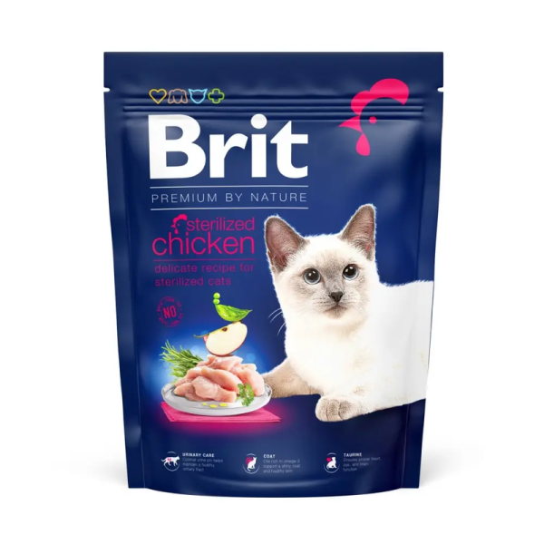 Сухой корм Premium Brit Sterilised для стерилизованных кошек с курицей