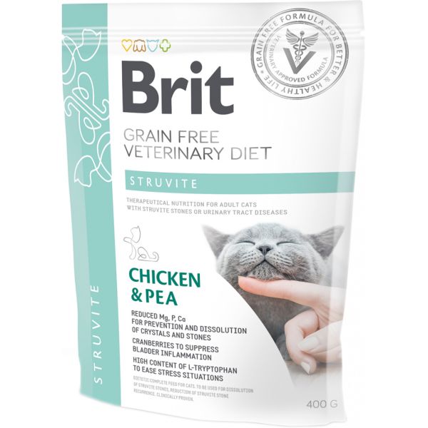 Сухой корм VetDiets Brit Grain Free Struvite для кошек с мочекаменной болезнью с курицей и горохом