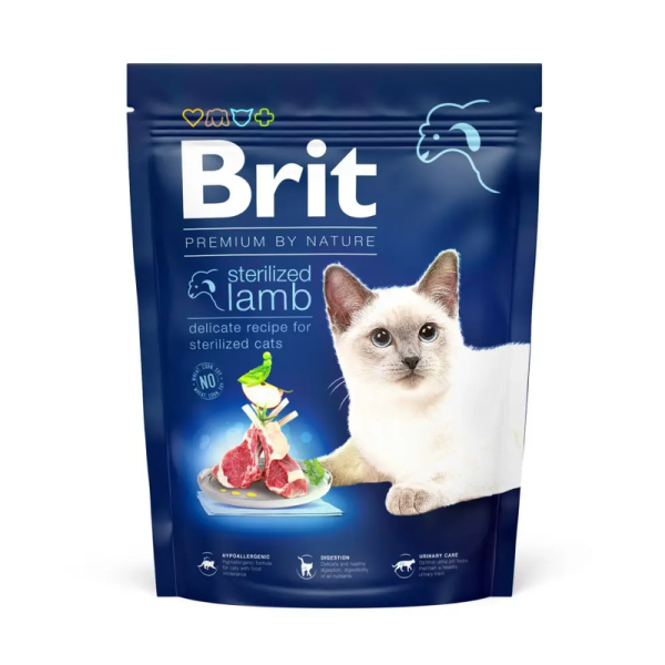 Сухой корм Premium Brit Sterilized для стерилизованных кошек с ягненком