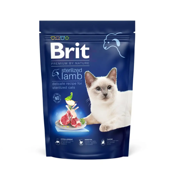 Сухой корм Premium Brit Sterilized для стерилизованных кошек с ягненком