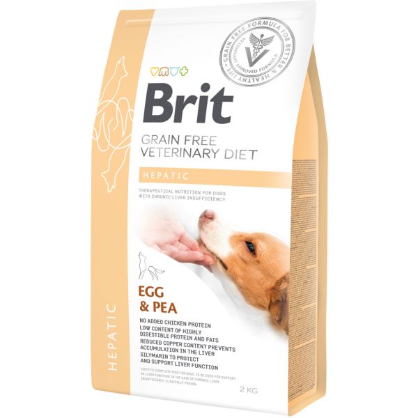 Сухий корм VetDiets Brit Grain Free Hepatic для собак з хворобою печінки з яйцем, горохом, бататом та гречкою