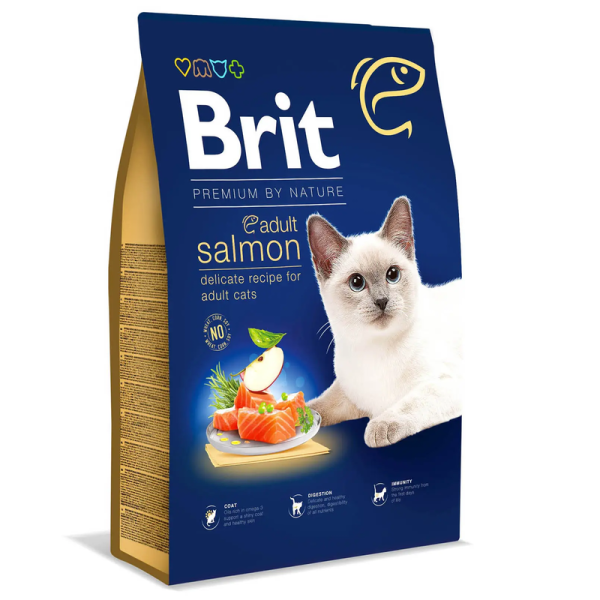 Сухой корм Premium Brit Adult для взрослых кошек с лососем