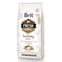 Сухой корм Brit Чехия Fresh Fit and Slim для взрослых собак с лишним весом с индейкой и горохом