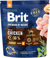 Сухой корм Premium Brit Junior M для щенков и молодых собак средних пород от 1 до 12 месяцев весом 10-25 кг с курицей
