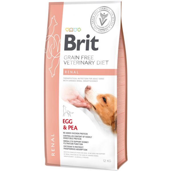 Сухий корм VetDiets Brit Grain Free Renal для собак з нирковою недостатністю з яйцем, горохом та гречкою