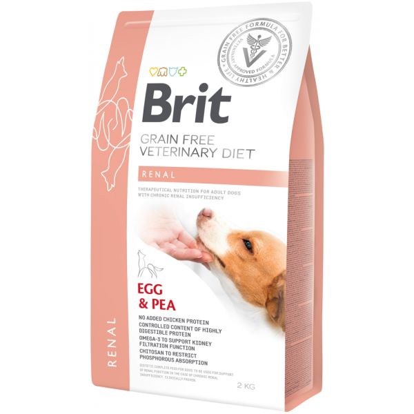 Сухой корм VetDiets Brit Grain Free Renal для собак с почечной недостаточностью с яйцом, горохом и гречкой