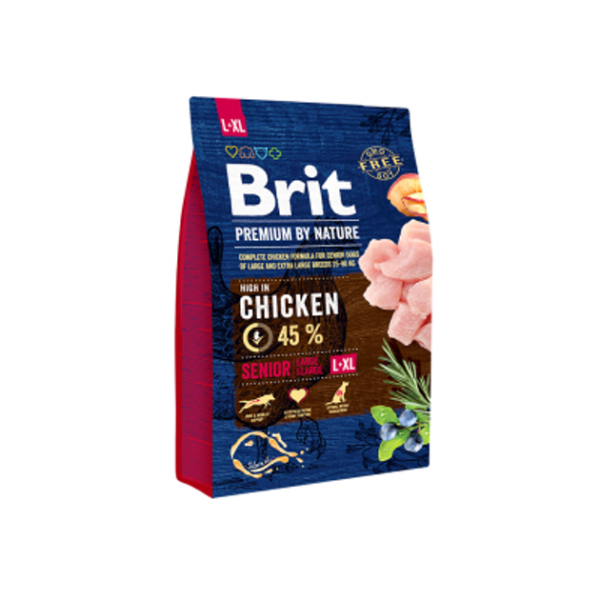 Сухой корм Premium Brit Senior L+XL для пожилых собак больших и гигантских пород весом 25-90 кг с курицей