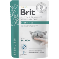 Влажный корм VetDiets Brit Grain Free Sterilised для кошек со вкусом лосося