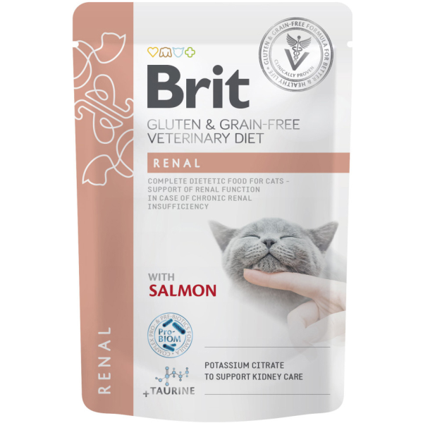 Влажный корм VetDiets Brit Grain Free Renal для кошек со вкусом лосося