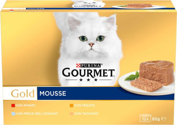 Вологий корм Gourmet Угорщина Gold Multipack для котів паштети з яловичиною, тунцем, печінкою та індичкою для котів