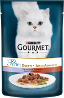 Влажный корм Gourmet Венгрия Perle Duo для кошек с телятиной и уткой