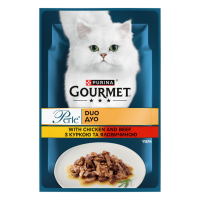 Влажный корм Gourmet Венгрия Perle Duo для кошек с курицей и говядиной