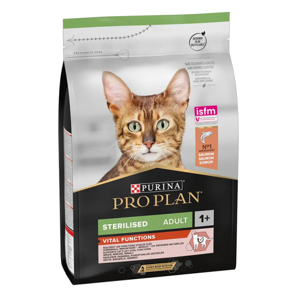 Сухой корм Pro Plan Purina Франция Sterilised для стерилизованных кошек с лососем