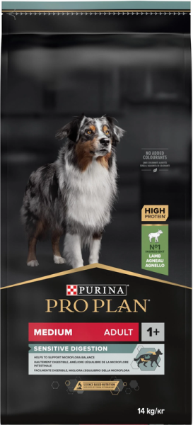 Сухой корм Pro Plan Purina Франция Medium Sensitive Digestion для собак средних пород с чувствительным пищеварением с ягненком