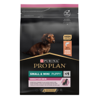 Сухой корм Pro Plan Purina Франция Puppy Small & Mini Sensitive Skin для щенков малых и мини пород с чувствительной кожей с лососем