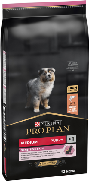 Сухий корм Pro Plan Purina Франція Puppy Medium Sensitive Skin для цуценят середніх порід з чутливою шкірою з лососем