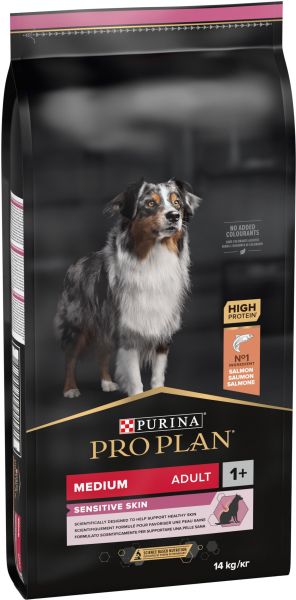 Сухой корм Pro Plan Purina Франция Medium Sensitive Skin для собак средних пород с чувствительной кожей с лососем