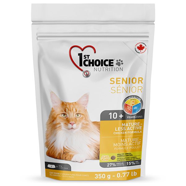 Сухой корм 1st Choice Канада Senior для малоактивных кошек в возрасте от 10 лет с курицей
