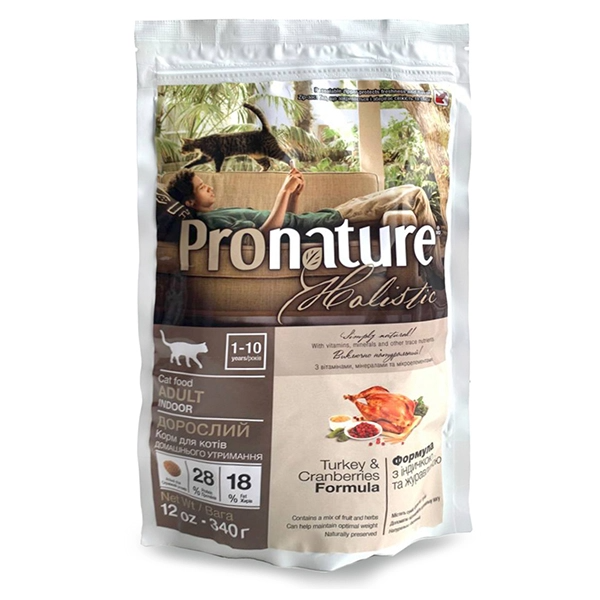 Сухий корм Pronature Канада Holistic для домашніх котів з індичкою та клюквою