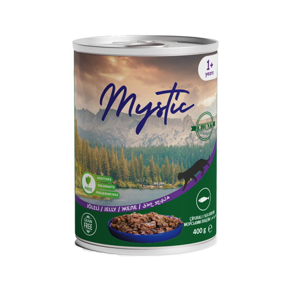Вологий корм Mystic Туреччина для котів, морського ляща в желе