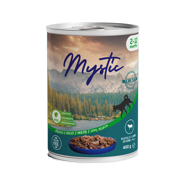 Вологий корм Mystic Туреччина для цуценят, шматочки ягнятини в желе