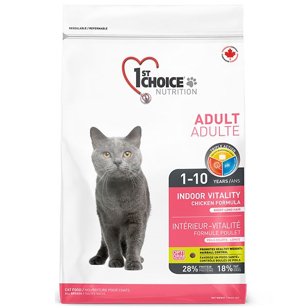 Сухой корм 1st Choice Канада Indoor Vitality для домашних короткошерстных кошек с курицей