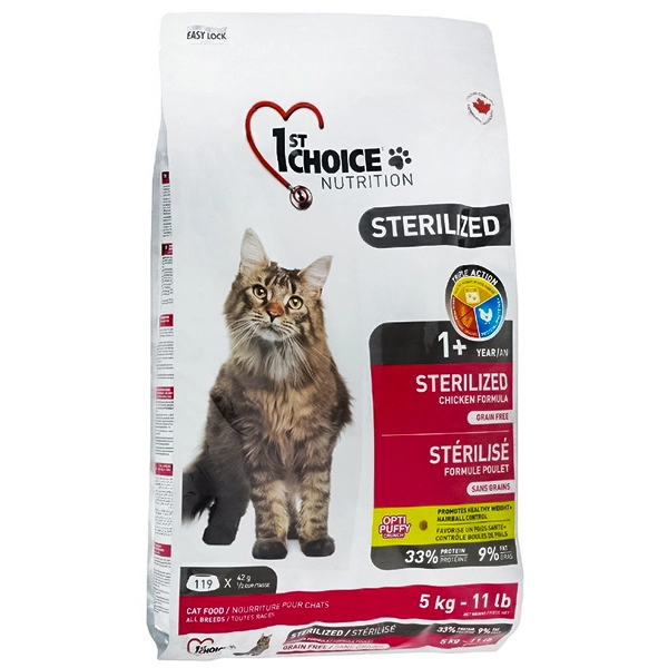 Сухой корм 1st Choice Канада Sterilized для стерилизованных кошек с курицей