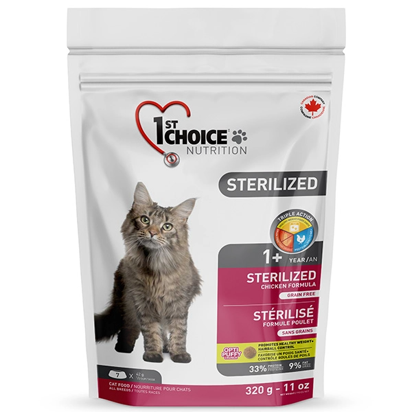 Сухой корм 1st Choice Канада Sterilized для стерилизованных кошек с курицей