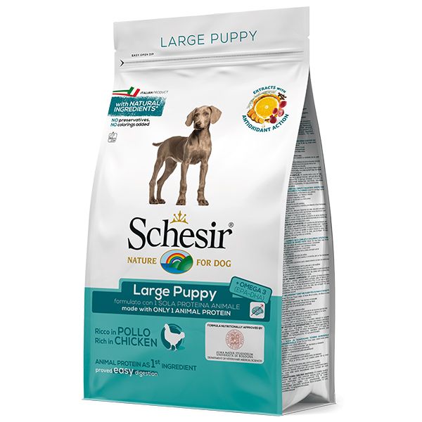 Сухой корм Schesir Италия Large Puppy для щенков больших пород с курицей