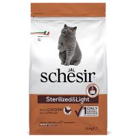 Сухой корм Schesir Италия Sterilized & Light для стерилизованных и склонных к полноте кошек с курицей