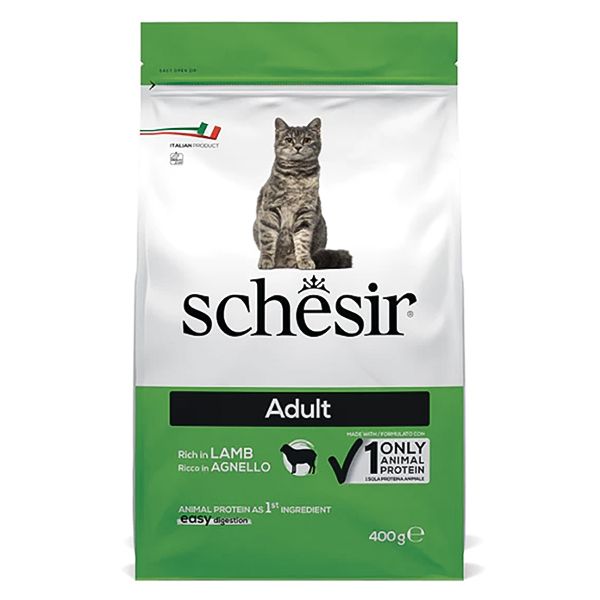 Сухий корм Schesir Італія Adult для котів з ягням