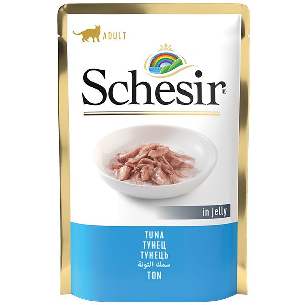 Вологий корм Schesir Італія в желе для котів зі смаком тунця з рисом