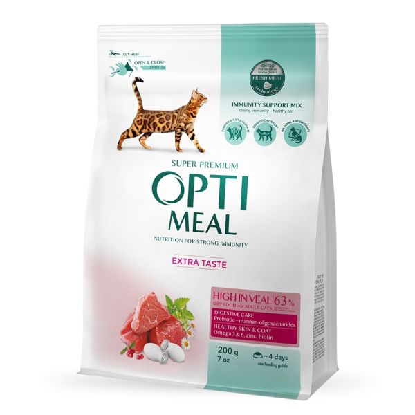 Сухой корм Optimeal Украина Cat Adult для взрослых кошек с высоким содержанием телятины
