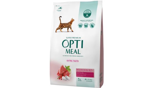 Сухой корм Optimeal Украина Cat Adult для взрослых кошек с высоким содержанием телятины