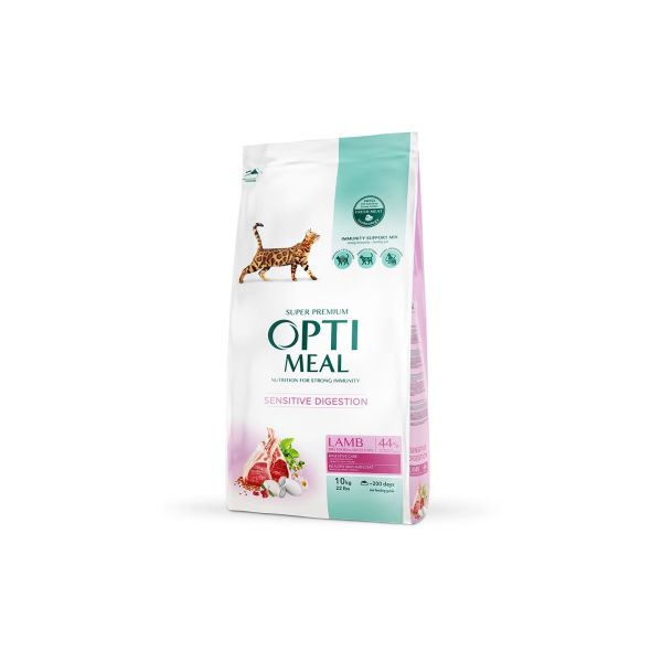 Сухий корм Optimeal Україна Cat Adult Sensitive для дорослих котів з чутливим травленням з ягням
