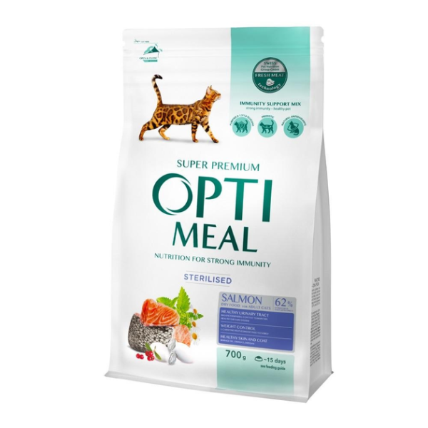 Сухий корм Optimeal Україна Cat Adult Sterilised для стерилізованих котів з лососем