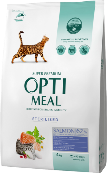 Сухой корм Optimeal Украина Cat Adult Sterilised для стерилизованных кошек с лососем