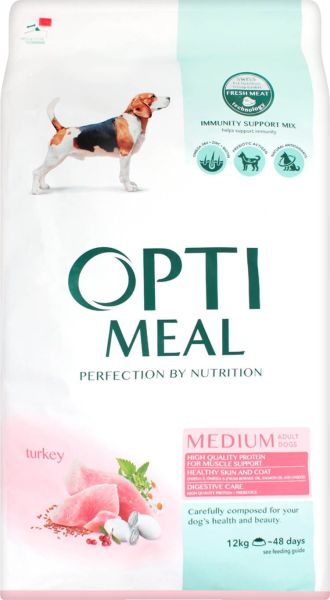Сухой корм Optimeal Украина Dog Adult Medium для взрослых собак средних пород с индейкой