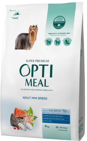 Сухой корм Optimeal Украина Dog Adult Mini для взрослых собак малых пород с лососем