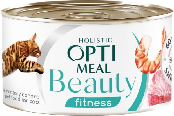 Влажный корм Optimeal Украина Cat Beauty Fitness для взрослых кошек с тунцом и креветками