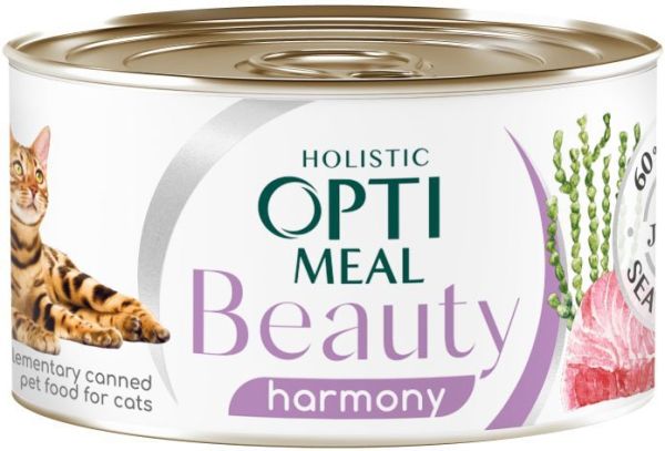 Влажный корм Optimeal Украина Cat Beauty Harmony для взрослых кошек с тунцем и морскими водорослями