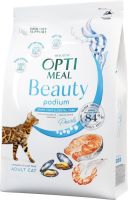 Сухой корм Optimeal Украина Cat Beauty Podium для взрослых кошек для поддержания здоровья и красоты кожи, шерсти зубов с морепродуктами